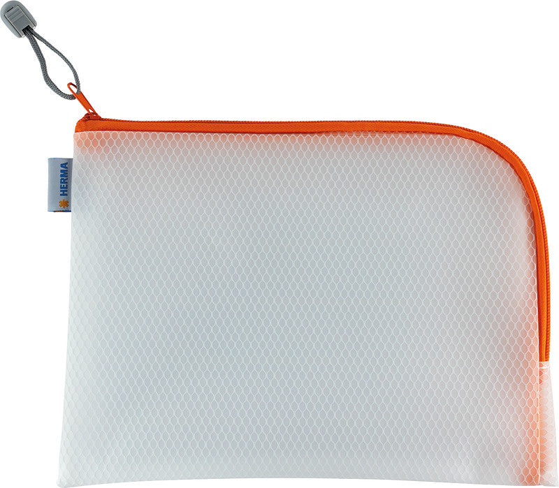 HERMA Reissverschlusstasche – 260 × 200 mm, Kunststoff, Orange – 1 Stück