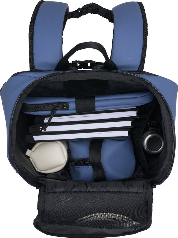 Beckmann Street FLX – Notebook-Rucksack – für 16"-Notebook, 28–33 l, rPET (recyceltes PET), blau, USB-Anschluss