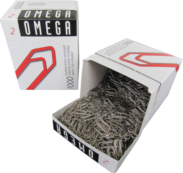 Omega Büroklammern 24 mm – vernickelt, silber – 1'000 Stk.