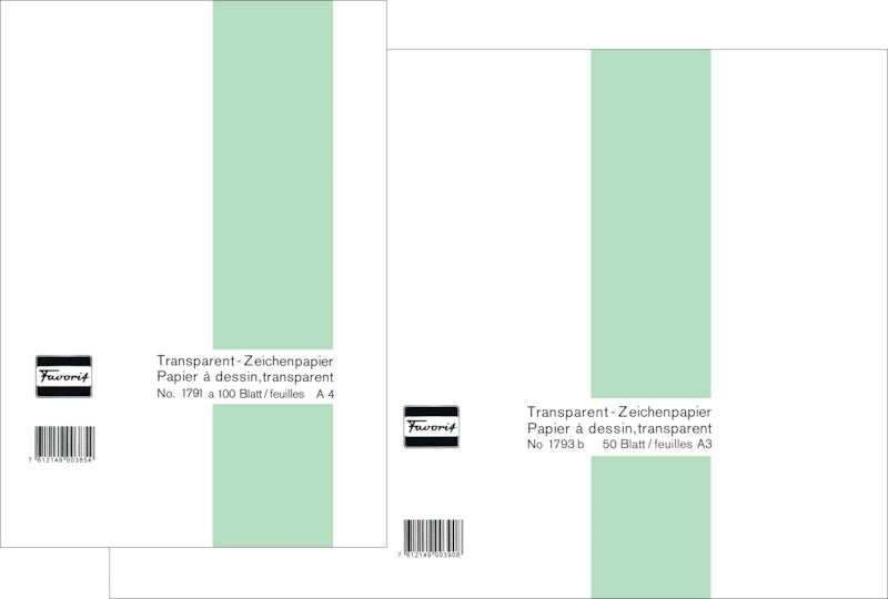 Favorit Transparentpapier – A3, 85 g/m², weiss transparent, 50 Bogen