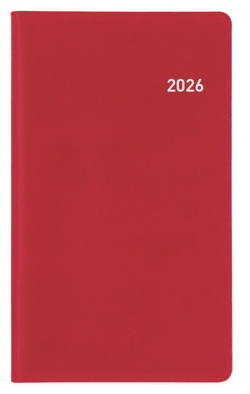 Biella Planer Bern Agenda – 1 Woche/1 Seite, geheftet, 8,7 × 15,3 cm, 2026, weinrot, PEFC