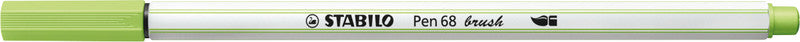 STABILO Pen 68 Brush Filzstift – Pinselspitze, 1 mm, wasservermalbar, Pistazie