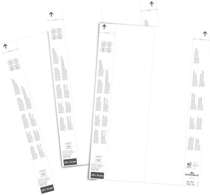 Durable Schuletiketten – 297×74 mm, 40 Stk, Papier