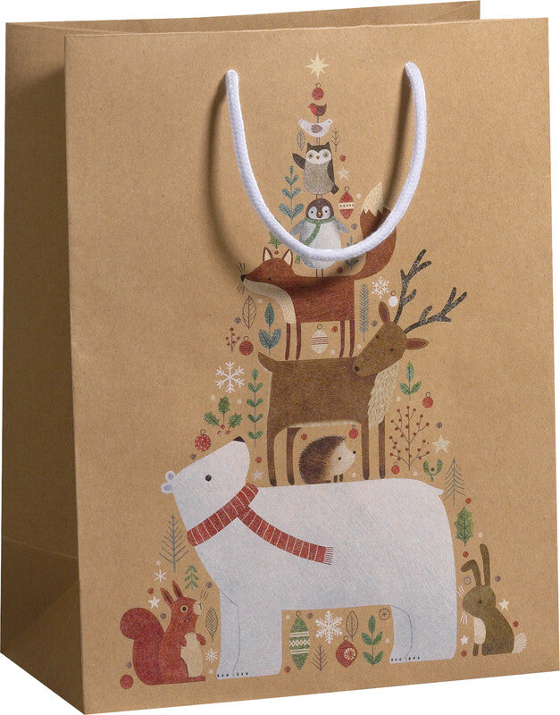 Zoewie Tragetasche – Animal Tree (Weihnachten) – Papier, 190 g/m2 – 170 × 225 × 92 mm