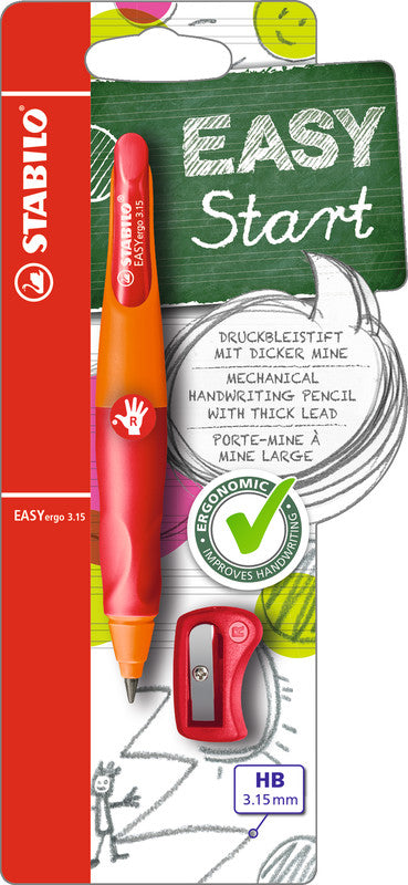Stabilo EASYergo Start Fallminenstift – 3,15 mm, HB, mit Spitzer, Hellorange