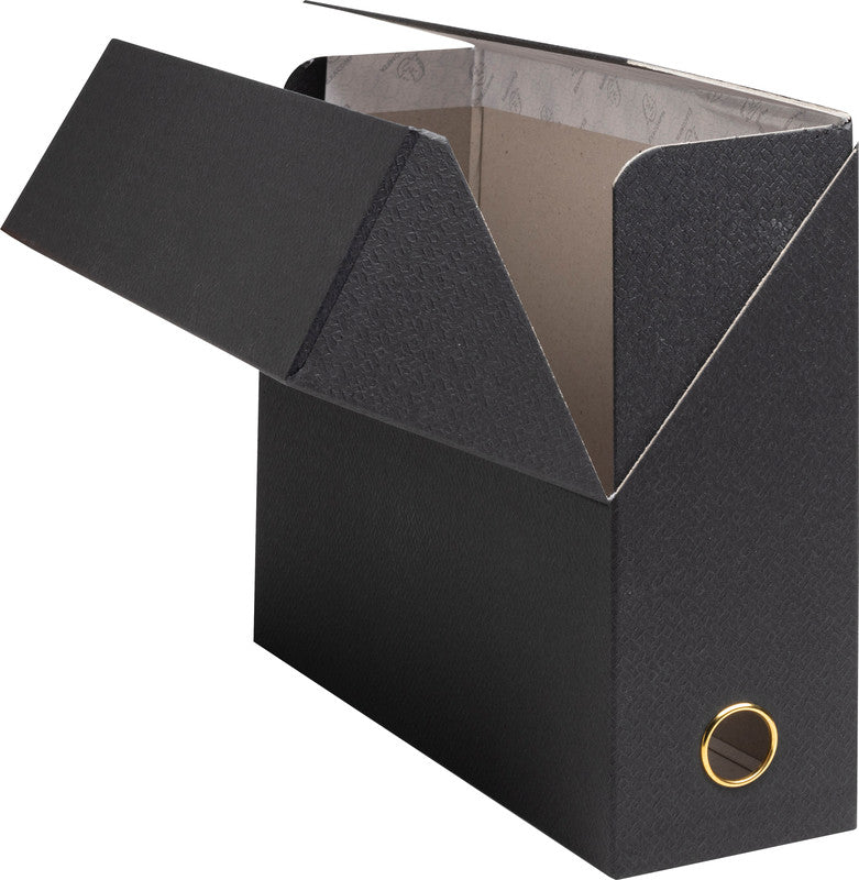 Exacompta Office by Me Archivschachtel A4+ – mit Griffloch, 255 × 340 × 90 mm, schwarz, Karton