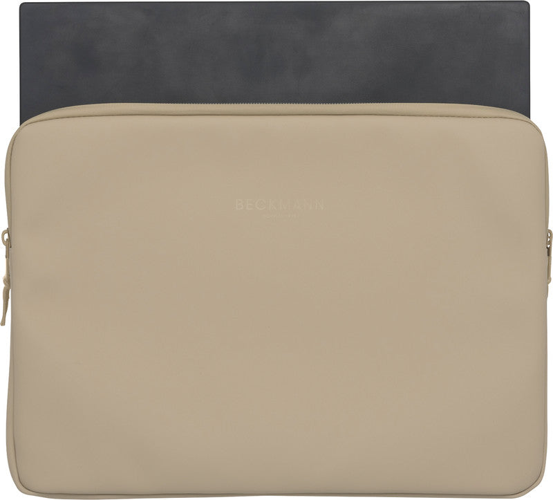 Beckmann Street Notebook-Schutzhülle – für Notebooks bis 14", wasserabweisend, recyceltes PET (rPET), beige