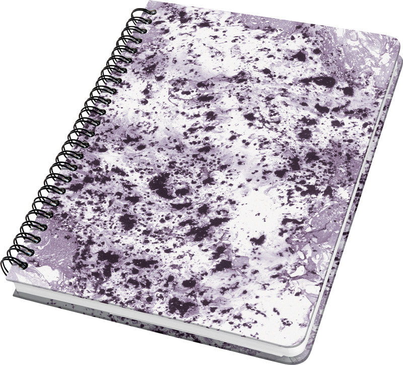 Sigel Spiralbuch – 162 × 215 mm – 100 g/m² – Doppelspirale, perforiert, Einstecktasche, violett/weiss, FSC