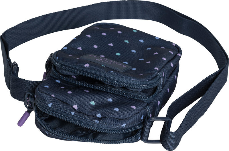 Beckmann Umhängetasche – Motiv Blue Hearts, 11 × 17 × 5 cm, Polyester (PES)