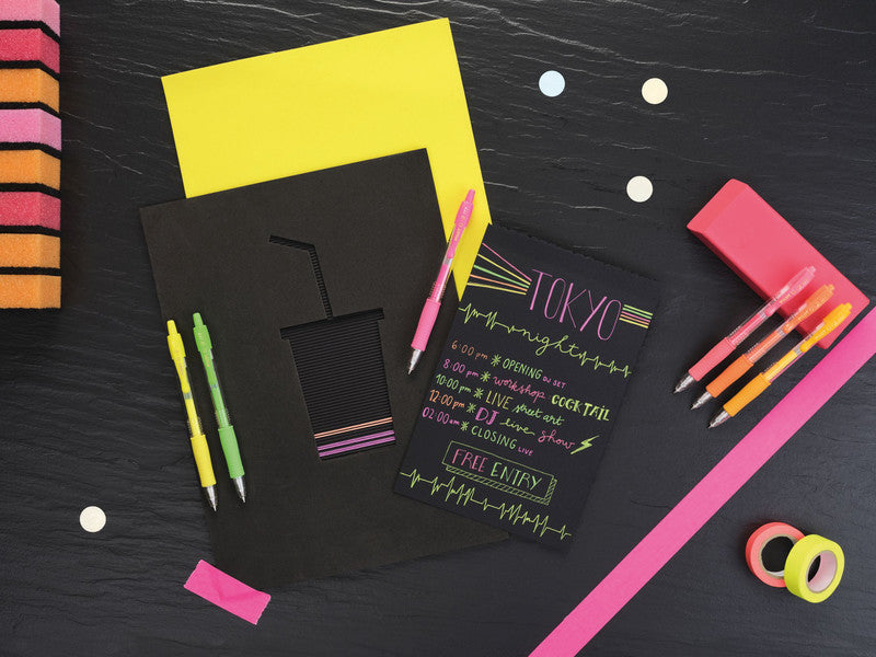 Pilot G-2 Gelschreiber – Neon Grün, 0,7 mm, für dunkles Papier, Druck, nachfüllbar