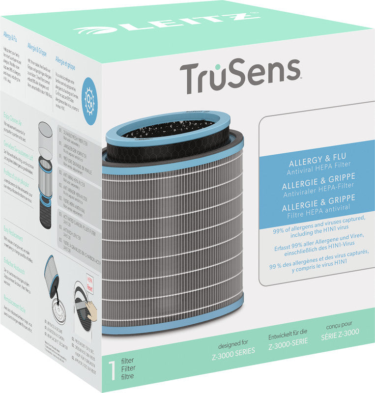 Leitz 3-in-1 Kombifilter – für TruSens Z-3000, Allergie & Grippe (antiviral), schwarz