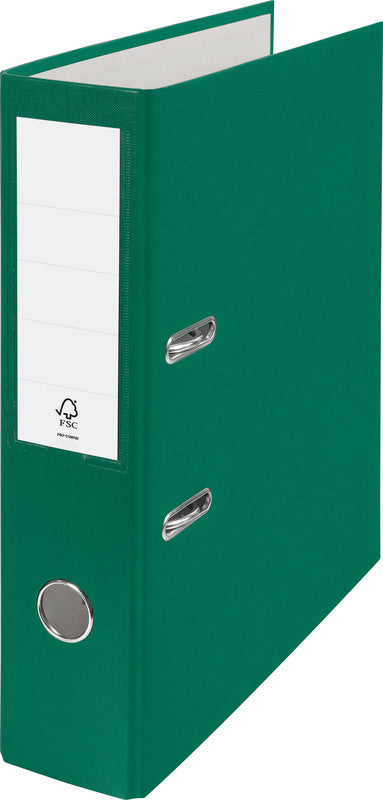 Esselte Ordner Swiss Edition Eco – A4 hoch – 2-Ring Hebelmechanik, Rücken 75 mm – grün, mit Niederhalter