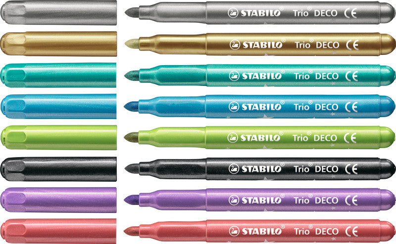 STABILO Filzstifte Trio Deco Metallic, Strichbreite 3 mm, 8 Farben