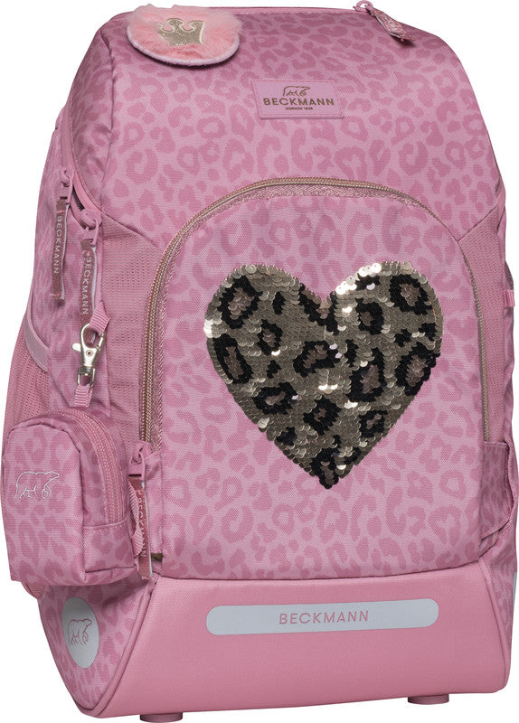 Beckmann Schulrucksack-Set Active Air Flx – 6-teilig – Furry mit Wendepailletten