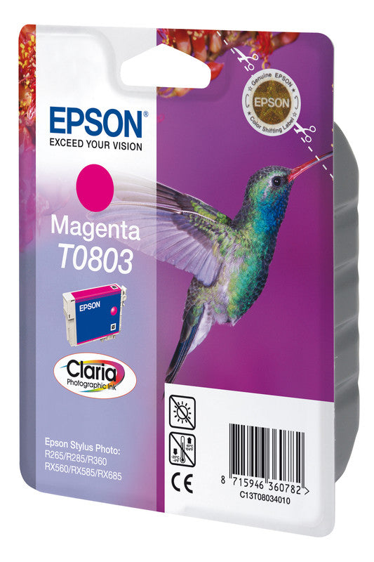 Epson Tintenpatrone T0803, Magenta – für Tintenstrahldrucker