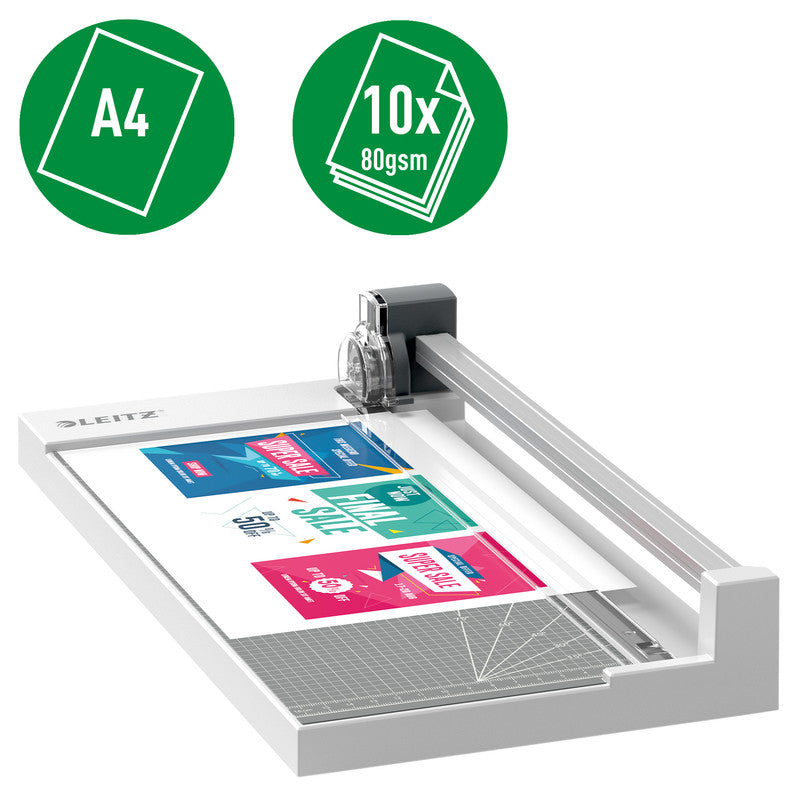 Leitz Präzisions-Rollenschneidemaschine Home Office A4 – 305 mm, bis A4, 10 Blatt