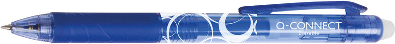 Q-connect Erasable Ink – Tintenroller, radierbar, Druckmechanik, 0,7 mm, blau