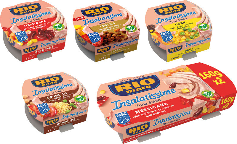Rio Mare Insalatissime Thunfischsalat – Linsen mit gelben Karotten & Tomaten – 160 g
