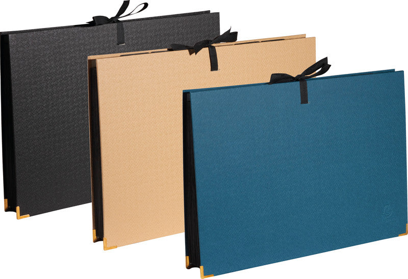 Exacompta Sammelmappe, für A4, Karton, beige, mit Bändern