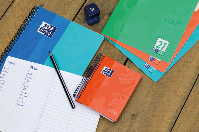 Oxford Collegeblock, Karton, 80 Blatt, 4-fach gelocht, perforiert, 90 g/m² – Schwarz, für SCRIBZEE App