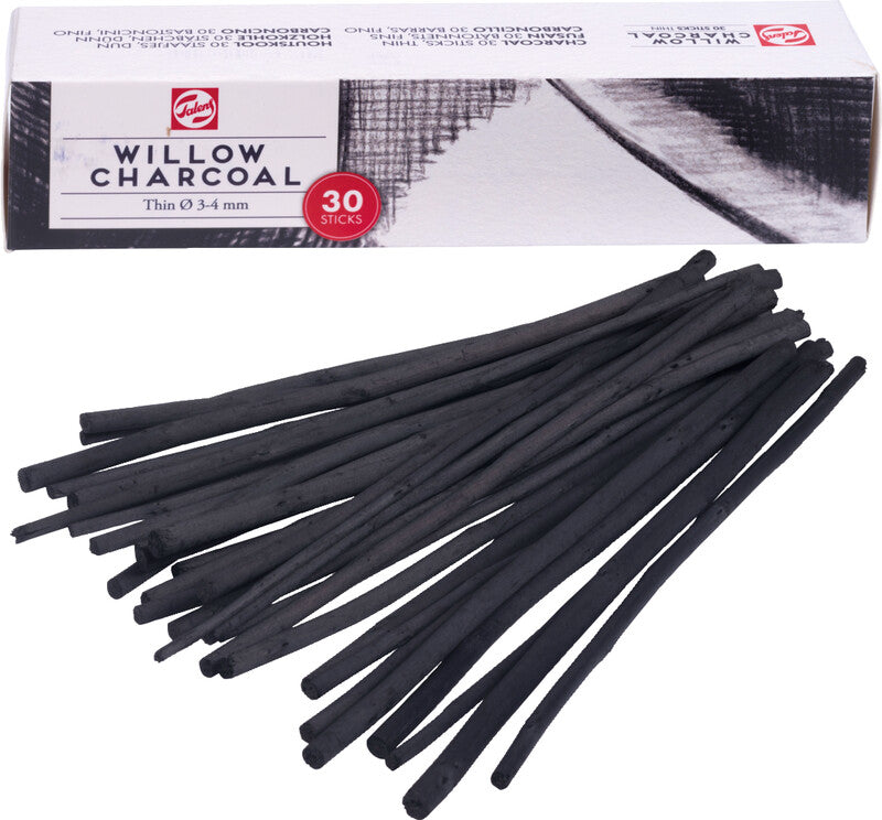 Talens Zeichenkohle – Schwarz, Ø 3–4 mm, 30er-Pack, geruchsarm