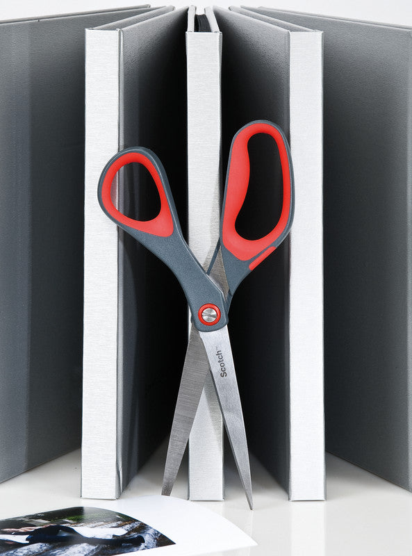 Scotch Universalschere – 20,0 cm, Edelstahl, für Rechts- und Linkshänder, spitz, Kunststoff, rot