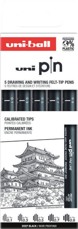 Uni-Ball Fineliner Pin – Pigmenttinte, wasserfest