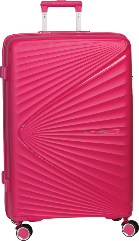 Worldpack Kofferset Vegas 3-teilig Handgepäck – Hartschale PP, 4 Doppelrollen, Pink