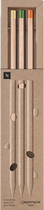 Caran d-Ache Caran d’Ache Nespresso Edition 5 Bleistift, Jumbo, HB, Mine Ø 3 mm, Natur – 3er-Set