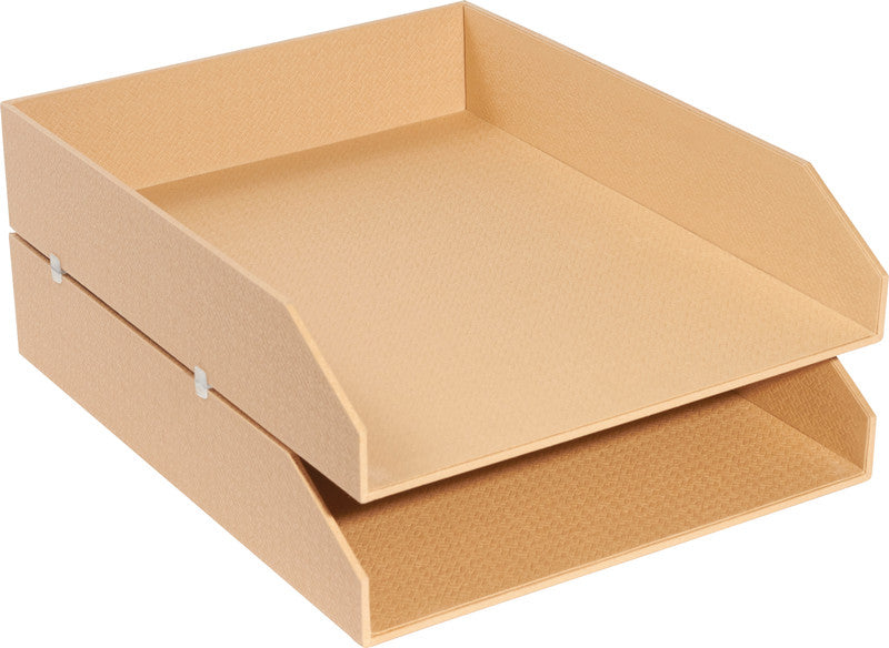 Exacompta Briefkorb – Karton, für A4+, stapelbar, glatt, beige, B 260 × H 130 × T 337 mm