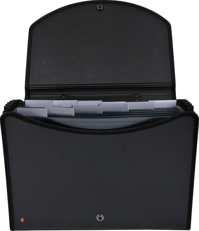 Exacompta Fächermappe EXACASE A4 – 13 Fächer, Druckknopf, Polypropylen (PP), Schwarz