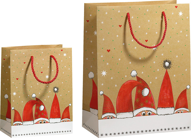 Zoewie Tragetasche – Christmas Caps – Papier – 170 × 225 × 92 mm – Mehrfarbig