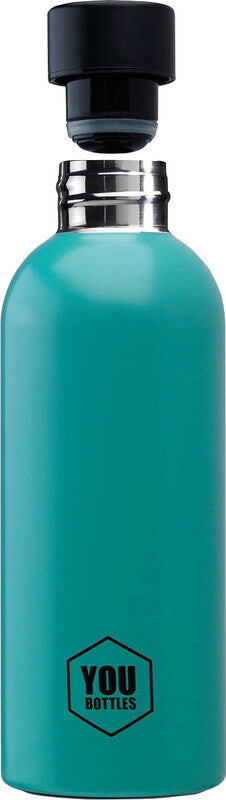 Youbottles Trinkflasche Dual – 5 dl – Edelstahl, isoliert, Schraubverschluss – Monochrome Blau