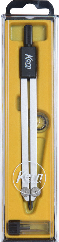 KERN Zirkel – Schenkellänge 15 cm, Radius 20 cm, Aufnahme bis 3,5 mm, Messing, Silber