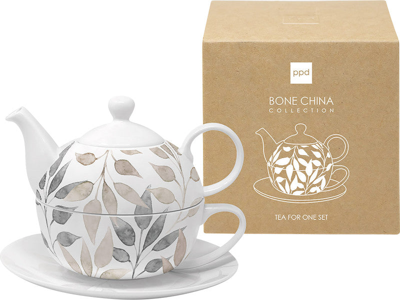 Ppd Scandic Leaves Tea 4 One Teeset – 0,35 l, Bone China, Mehrfarbig, Spülmaschinenfest, Mikrowellengeeignet