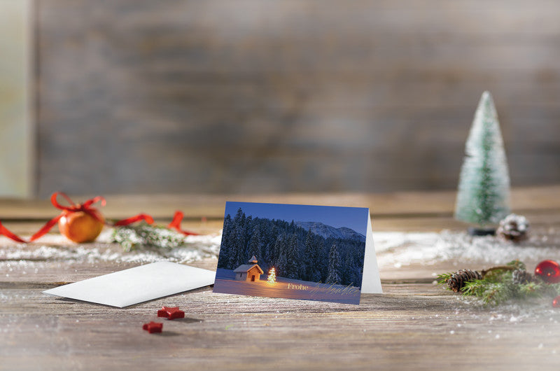 Sigel Grusskarte Weihnachten Christmas Chapel – A6 (105 × 148 mm) – mit Umschlägen, für Inkjet/Laser/Kopierer