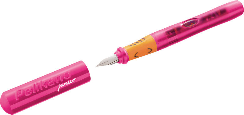 Pelikano junior – Federspitze A – für Rechtshänder – pink, blau – Patronen