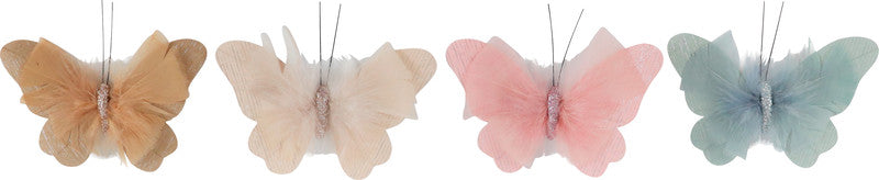 Butterfly-Klammer, Set à 4, 14,5 × 9,5 × 2 cm, mehrfarbig