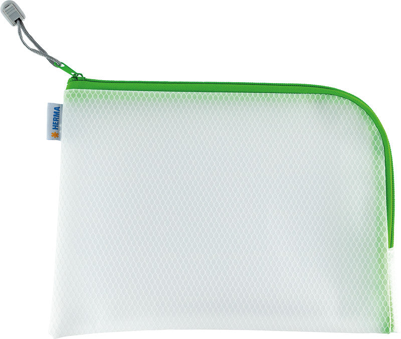 HERMA Reissverschlusstasche Etui – Grün – Kunststoff – 26,0 × 20,0 × 0,7 cm