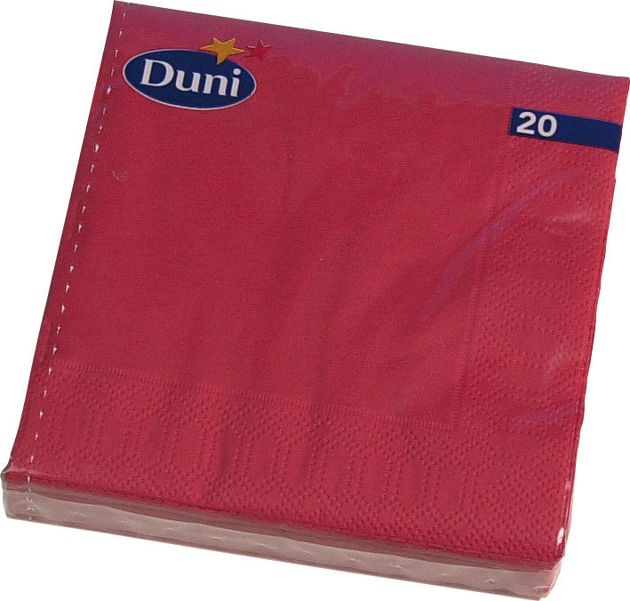 Duni Servietten – 24 × 24 cm – 3-lagig, Tissue, rot – 20 Stk., FSC