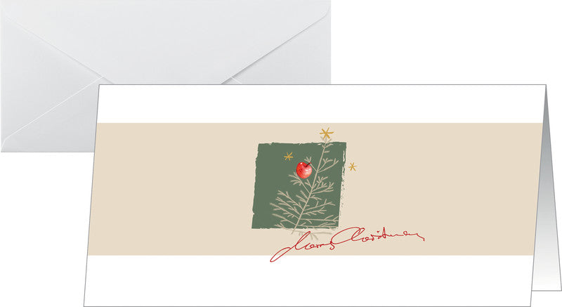 Sigel Weihnachtsgrusskarte (Äpfel) – 220 × 110 mm – mit Umschlägen, für Inkjet/Laser/Kopierer, 10er Pack