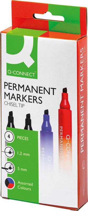 Q-Connect Permanent Marker – sortiert, 4er