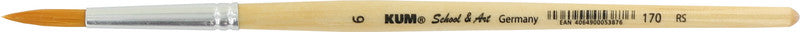 Kum Pinsel – rund, Synthetikhaare, Holzgriff, Grösse 6, Aluminiumzwinge, lösungsmittelbeständig