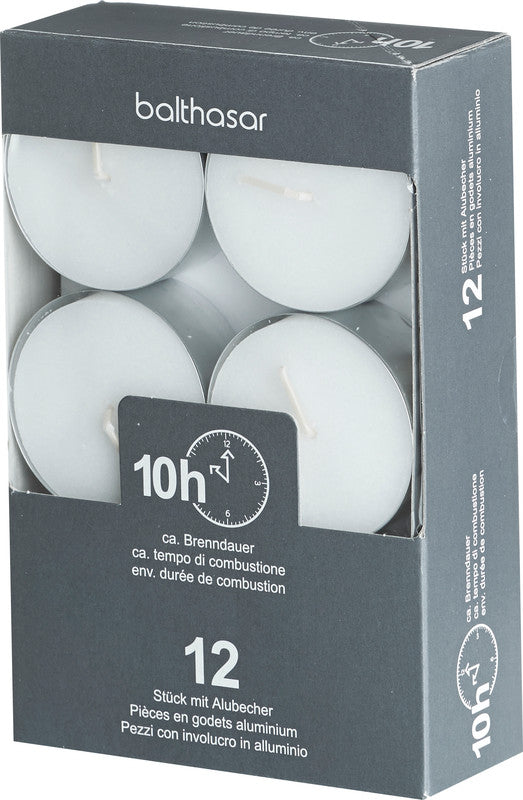 Balthasar Teelichter, weiss, Ø 6 cm, 12er-Set