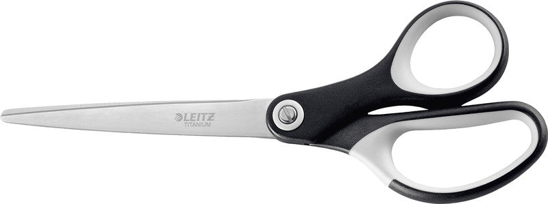 Leitz Universalschere – für Rechts- und Linkshänder, abgerundet, Softgrip, Kunststoff, schwarz