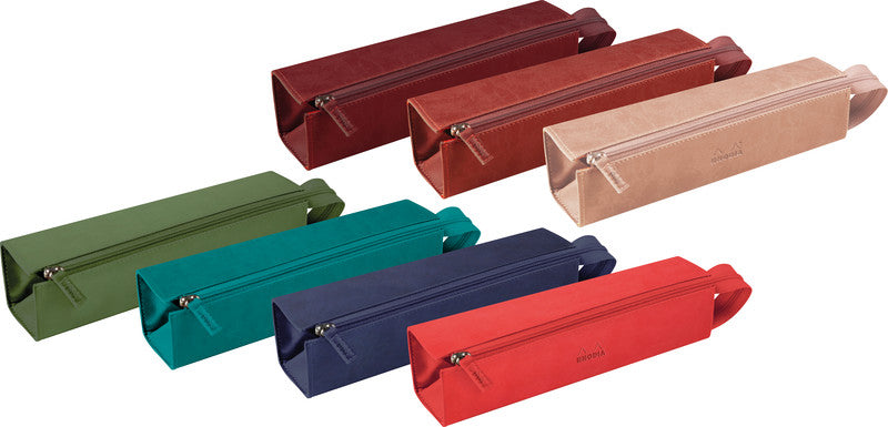 Rhodia Schlamperetui, leer – Koralle – Kunstleder – 23,0 × 5,0 × 5,0 cm