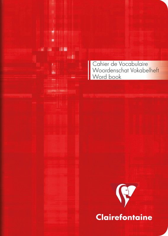 Clairefontaine Vokabelheft A6, liniert mit Mittellinie, geheftet, Karton, 64 Seiten, 90 g/m² – sortiert