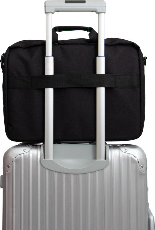 Q-Connect Notebook-Tasche – für Notebooks bis 15,6", Aufsteckfunktion, recyceltes PET (rPET), schwarz