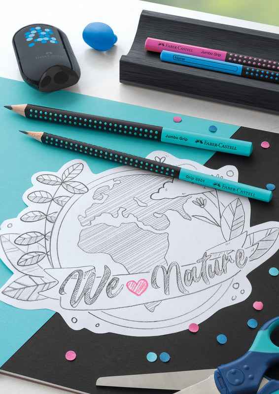 Faber-Castell Grip Jumbo Zweifarbiger Bleistift, Dreikant B Mine Ø 3,25 mm