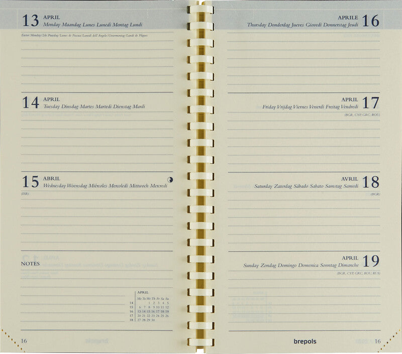 Brepols Interplan 736 Kalender-Einlage – 1 Woche/2 Seiten, 9 × 16 cm, 2027, FSC